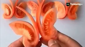 Crear formas de mariposas con tomate