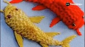 tozapping.tv bordado de peces hecho con lana y relleno de guata